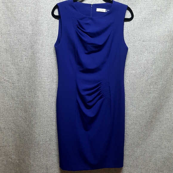 Calvin Klein EUC Purple/Blue Sheath Dress Sz 10 - Picture 2 of 8